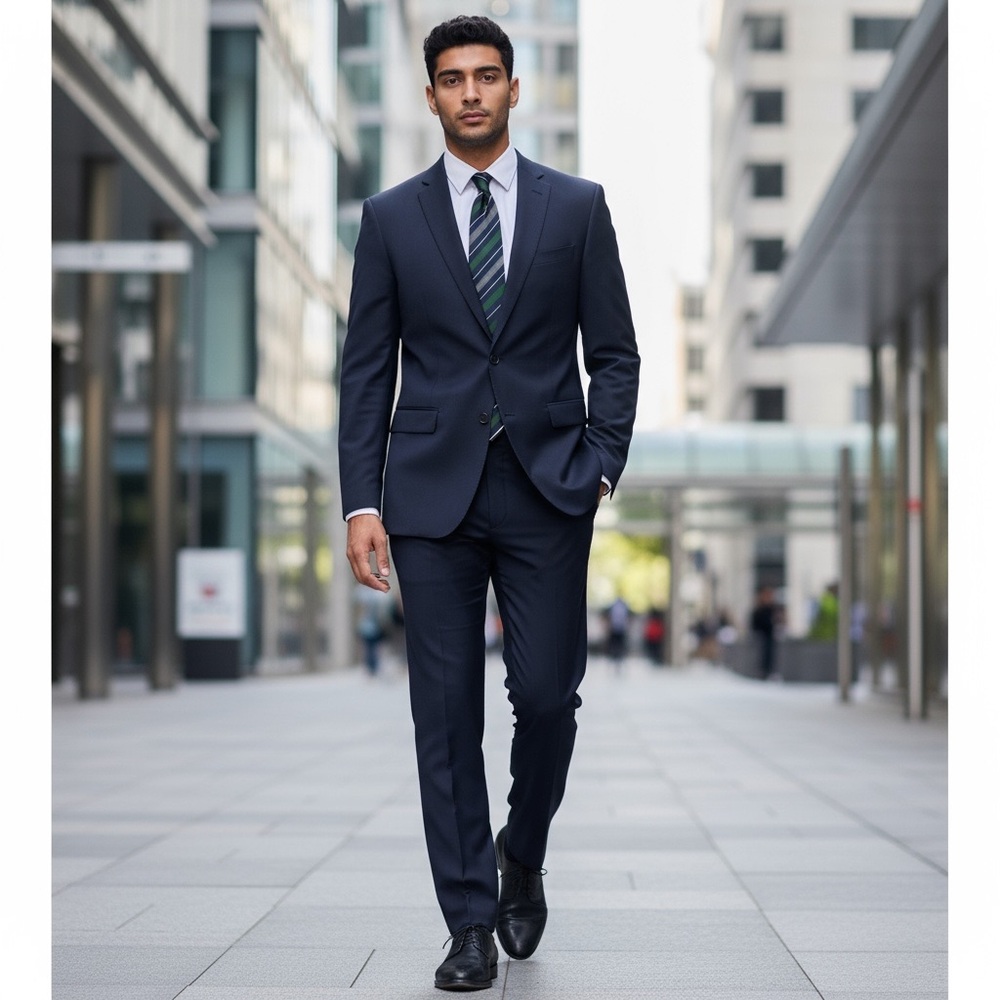 Ted Baker London Endurance Suit Dark Blue, 2 Button, Double Vent, Size 38R